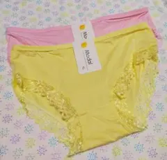No.10 ２枚セット XL シンプルレースサラサラショーツ