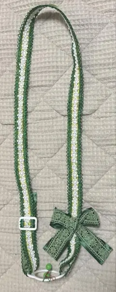 ミセスりんご棒用ペンライトストラップホワイトフラワーグリーン132