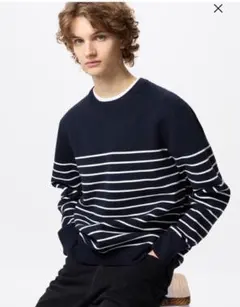 ★UNIQLO★ ウォッシャブルミラノリブクルーネックセーター　ネイビー