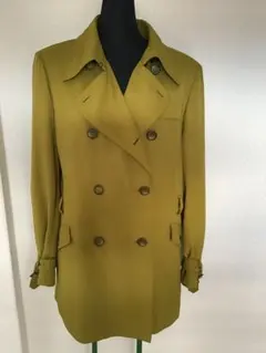 オリーブグリーン ダブルブレスト トレンチコート
