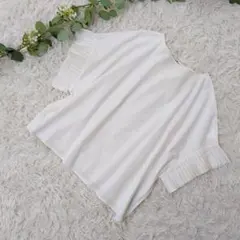日本製❗️美品❗️ mizuiro ind 白ブラウス プリーツ袖 ゆったり