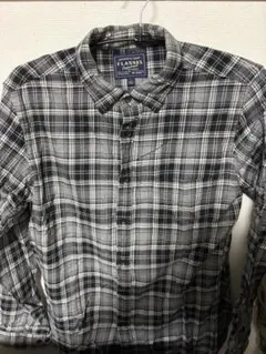 FLANNEL フランネル長袖シャツ Lサイズ ブラック系チェック