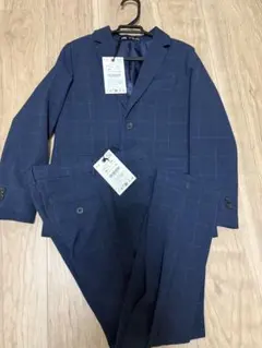 【新品】ZARA ネイビー チェック柄 フォーマルスーツ