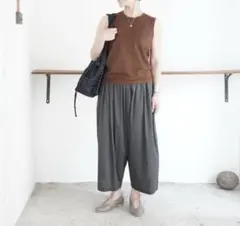 新品nest robe コットンラミー超撥水キュロットパンツガウチョパンツ