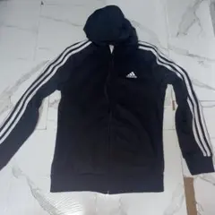 adidas フルジップパーカー ブラック 3ストライプのサムネイル