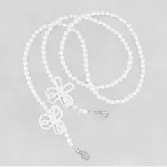 パールビーズ風 フラワー お花 スマホショルダーストラップ