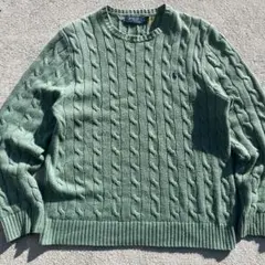 POLO RALPH LAUREN ケーブルニットセーター　ポニー刺繍　Mサイズ