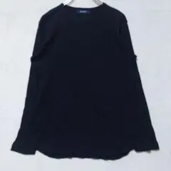 ナノベース リブカットソー 長袖 ブラック（L）シンプル ウォッシャブルのサムネイル