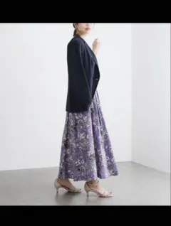 実画像あり定価￥16500ラトータリテコットンボタニカルタックスカート36