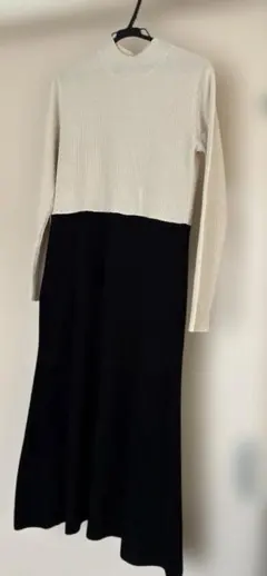 OPAQUE.CLIP　ドッキングニットワンピース　黒、白　　お値下げ‼️