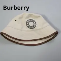 ティッシ期　現行Burberry コットンキャンバス　レザー　バケットハットのサムネイル