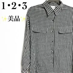 ✨美品✨【1・2・3】ギンガムチェックシャツ　長袖　メンズ