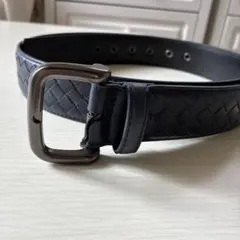 レザーベルト編み込みネイビー