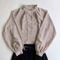 used レトロ フリル小花柄 ブラウス 古着 ヴィンテージ vintage