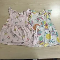 花柄とアイスクリーム柄のワンピース2点セット