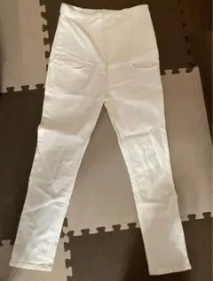 【美品】マタニティ　スキニーズボン　ホワイト
