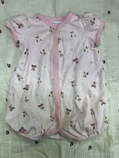 ラルフローレン ロゴ・テディベア総柄ロンパース ブロックチェック