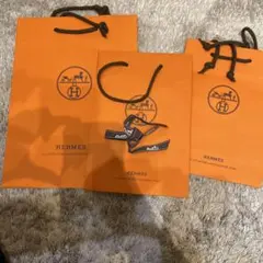 HERMES ショップ袋 3枚セット オレンジ