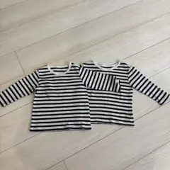 長袖　80 ユニクロ　ボーダー 2枚セット