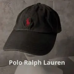 Polo Ralph Lauren キャップ　帽子　ブラック　革　シンプル　浅め