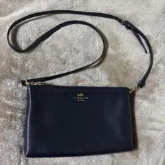 COACH ショルダーバッグ　ネイビー　レイラ　ダブルジップ　38273