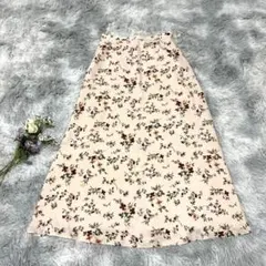 【22 OCTOBRE】38 花柄ロングフレアスカート 総柄 ピンクベージュのサムネイル