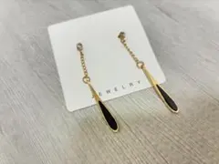 こむぎ様　ロングピアス　ゴールド　大人気　シルバー　再入荷 黒　ピアス　韓国