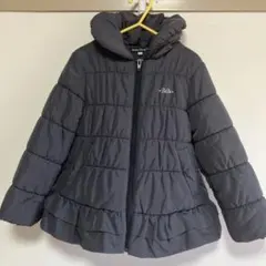 BeBe フリル付きダークグレー 中綿コート 120cm