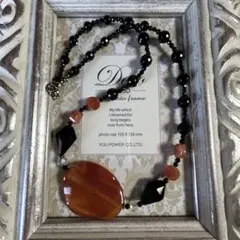 ネックレス　天然石　レッドメノウ