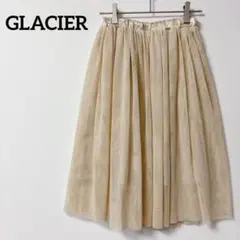 グラシア チュールフレアスカート クリーム ミディ丈 M ひざ丈 ウエストゴム