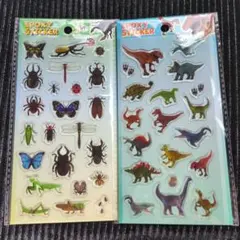 昆虫☆恐竜☆エポキシステッカー☆2枚セット