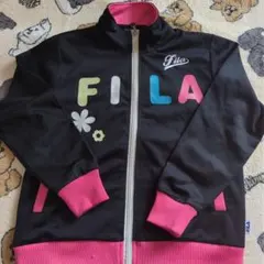 Fila ジップアップジャケット 黒/ピンク　140