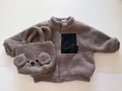 ブラウンボアアウターとトートバッグ