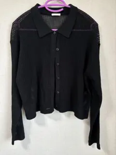 GU メッシュポロカーディガン　長袖　Lサイズ 予備ボタン付き