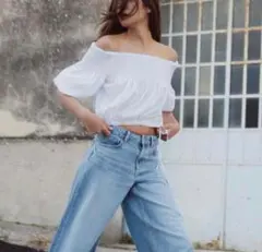ZARA オフショルダー　トップス　ブラウス