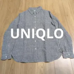 UNIQLO ギンガムチェック リネンシャツ M♥