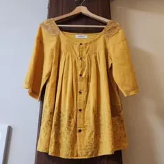 SUPER HAKKA 花柄刺繍 ブラウス ゆったり コットンのサムネイル