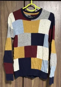 Ciaopanic ラムウールニット マルチカラー 総柄 クルーネックセーター
