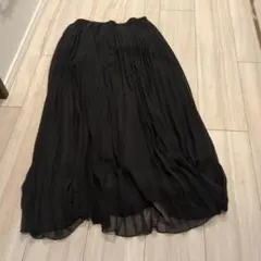 gu ブラック プリーツロングスカート