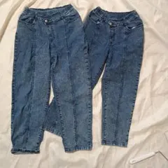 ハイウエストデニムパンツ2点セット