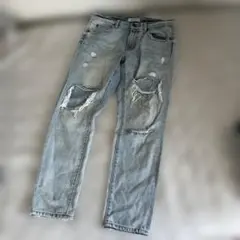 LOWRYSFARM ダメージ加工 ライトブルーデニムパンツ Mサイズ