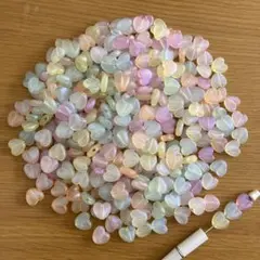 ハート　ラメ入　カスタムビーズ　約359g