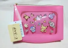 ポケピース　ポーチ　ピカチュウ　ピチュー　ポッチャマ　ヒバニー　モクロー　ピンク