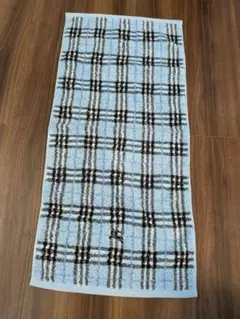 BURBERRY水色と黒のチェック柄フェイスタオル新品