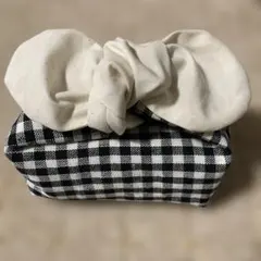 チェック　リボン弁当袋　弁当袋　おしゃれ　ハンドメイド　　ランチバッグ