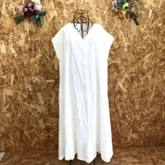 SG4337 JUNOAHジュノア　フレンチスリーブ　ロングワンピースホワイト