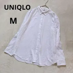 ユニクロ とろみレーヨン長袖レギュラーカラーシャツ（M）オフィスカジュアルのサムネイル