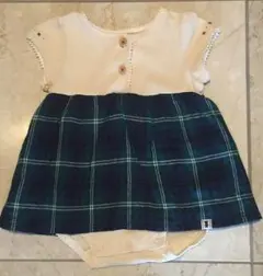 ミキハウス 70 ブラックベアー ワンピース風ロンパース