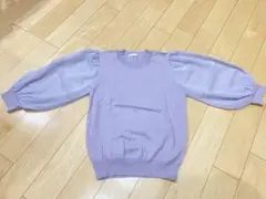 index ラベンダー バルーンスリーブ 春ニット Lサイズ