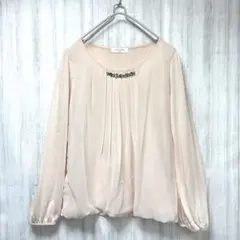 上品♡オフオン ビジュー付き シフォンブラウス 38 パウダーピンク